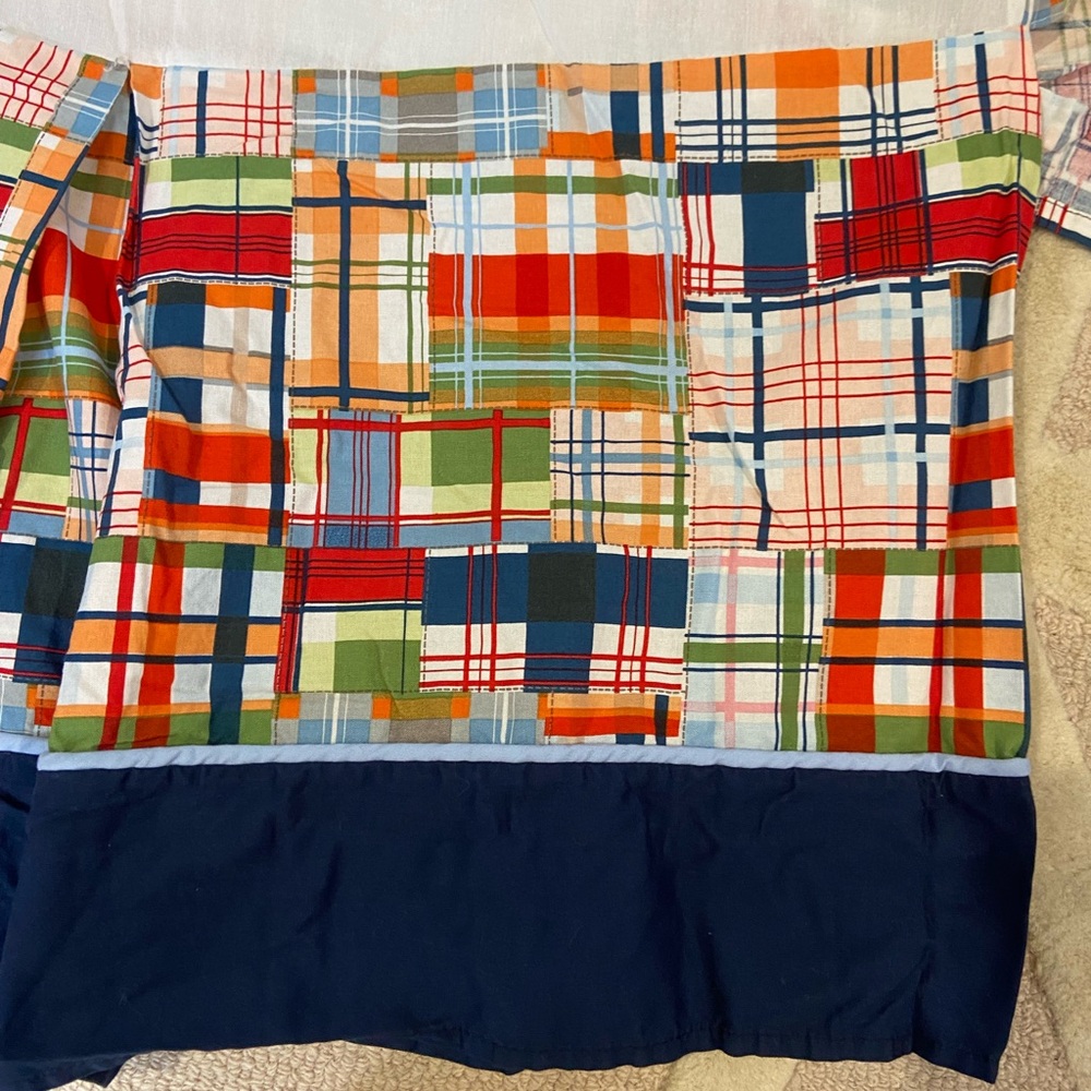 Carousel Designs custom crib skirt - Madras pattern